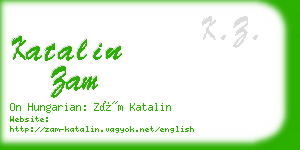 katalin zam business card